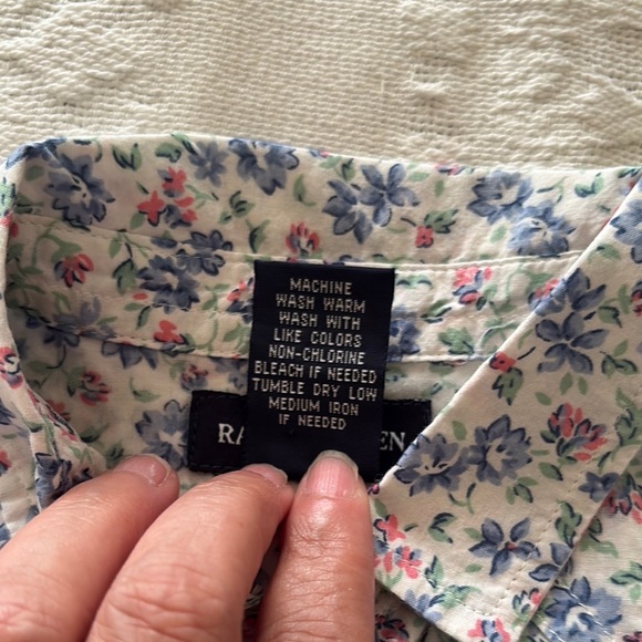 Gently Loved Ralph Lauren Kids Floral Button Down Western Style Shirt - Picture 7 of 9